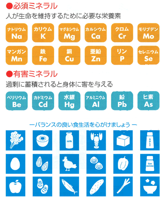 測定ミネラルの種類